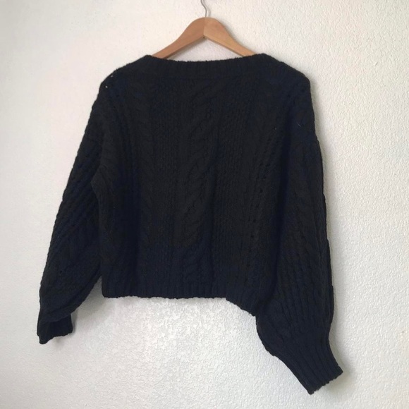 For Love And Lemons Amaryllis Cropped Cardigan Black XL NEW - Picture 6 of 7
